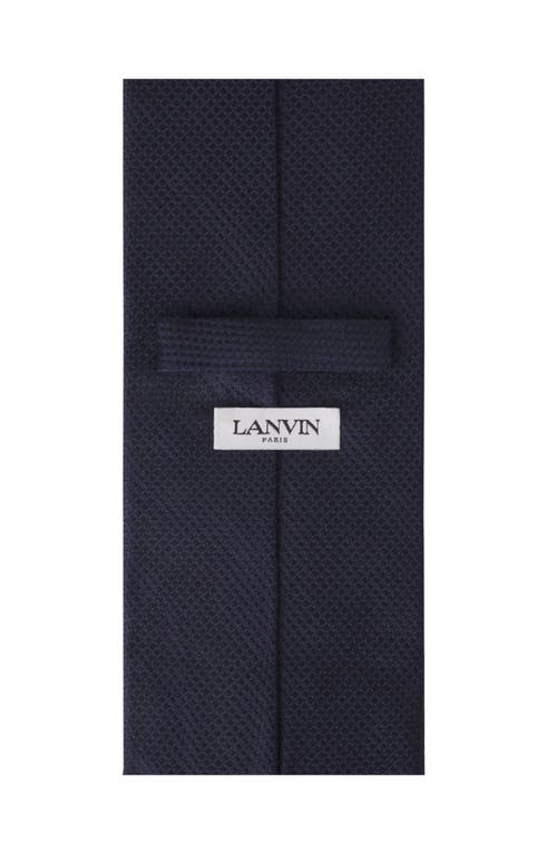 Lanvin Plain Silk Pique Tie In Black