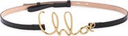 Chloé Script Logo Buckle Leather Belt