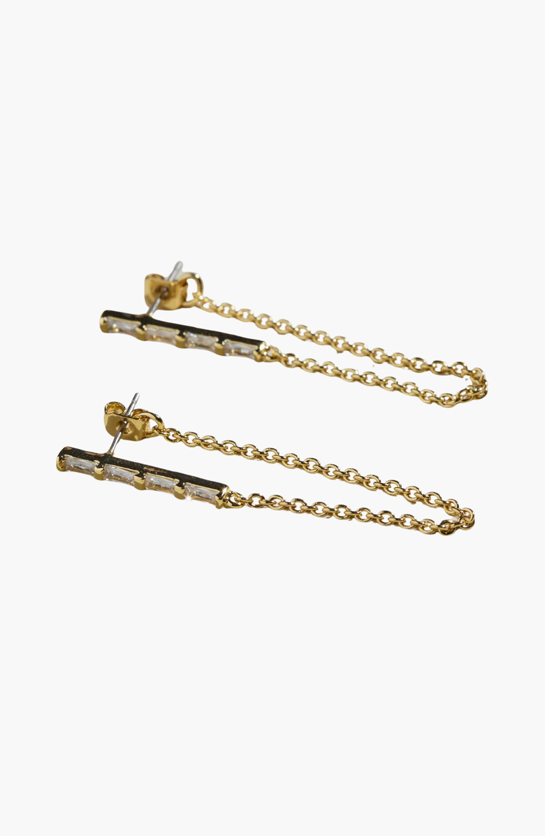 Nickel & Suede Lucia Statement Earrings, Main, color, Clear