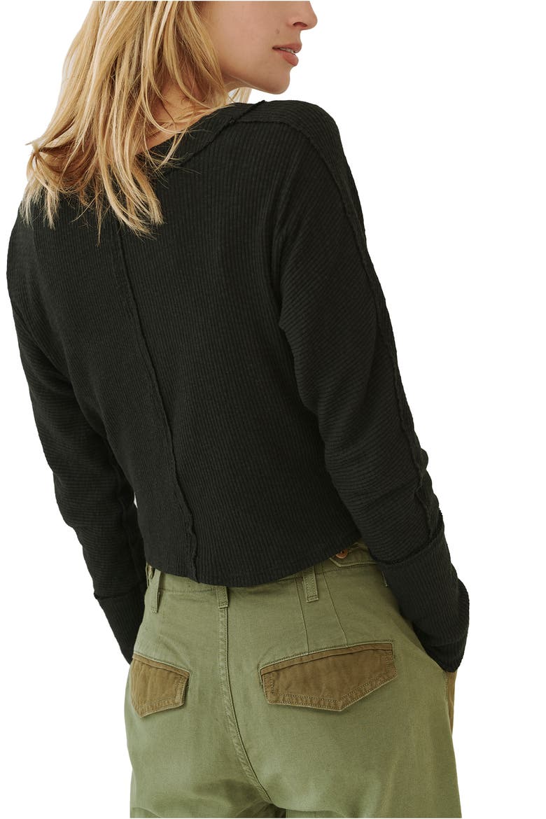 Lupine Faux Wrap Shirt, Alternate, color, BLACK