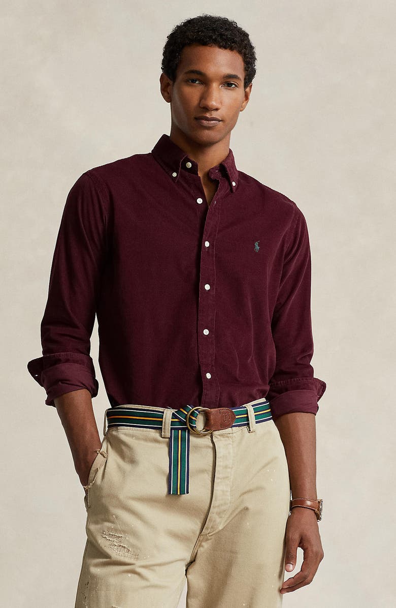 Polo Ralph Lauren Classic Fit Corduroy Button-Down Shirt, Alternate, color, 