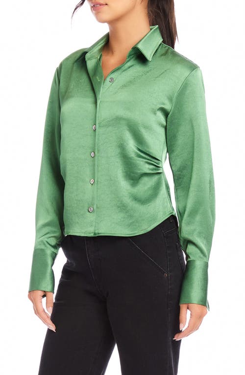 Fifteen Twenty Tawnie Side-pleat Shirt In Sage In Sage