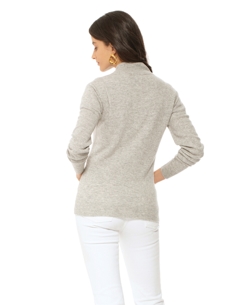 Monticelli Cashmere Pure Cashmere Zip Cardigan In Gray