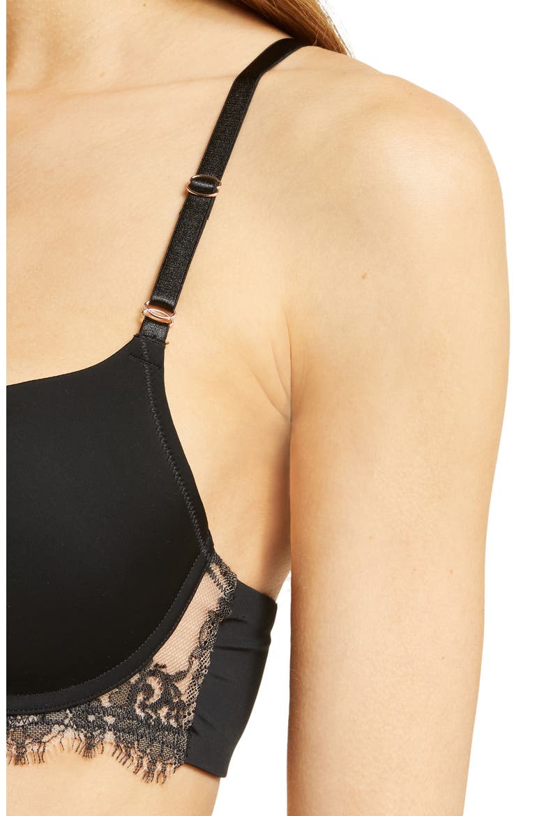 Entice Lace Push-Up Bra, Alternate, color, BLACK/ NYLON