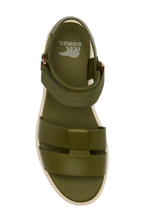 Sorel Ona Ave Ankle Strap Sandal In Utility Green/bleached