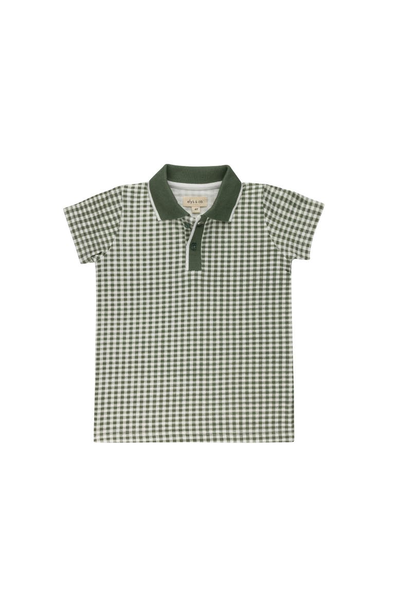 Ely's & Co. Gingham Owl Collection - Boys Polo, Main, color, Sage