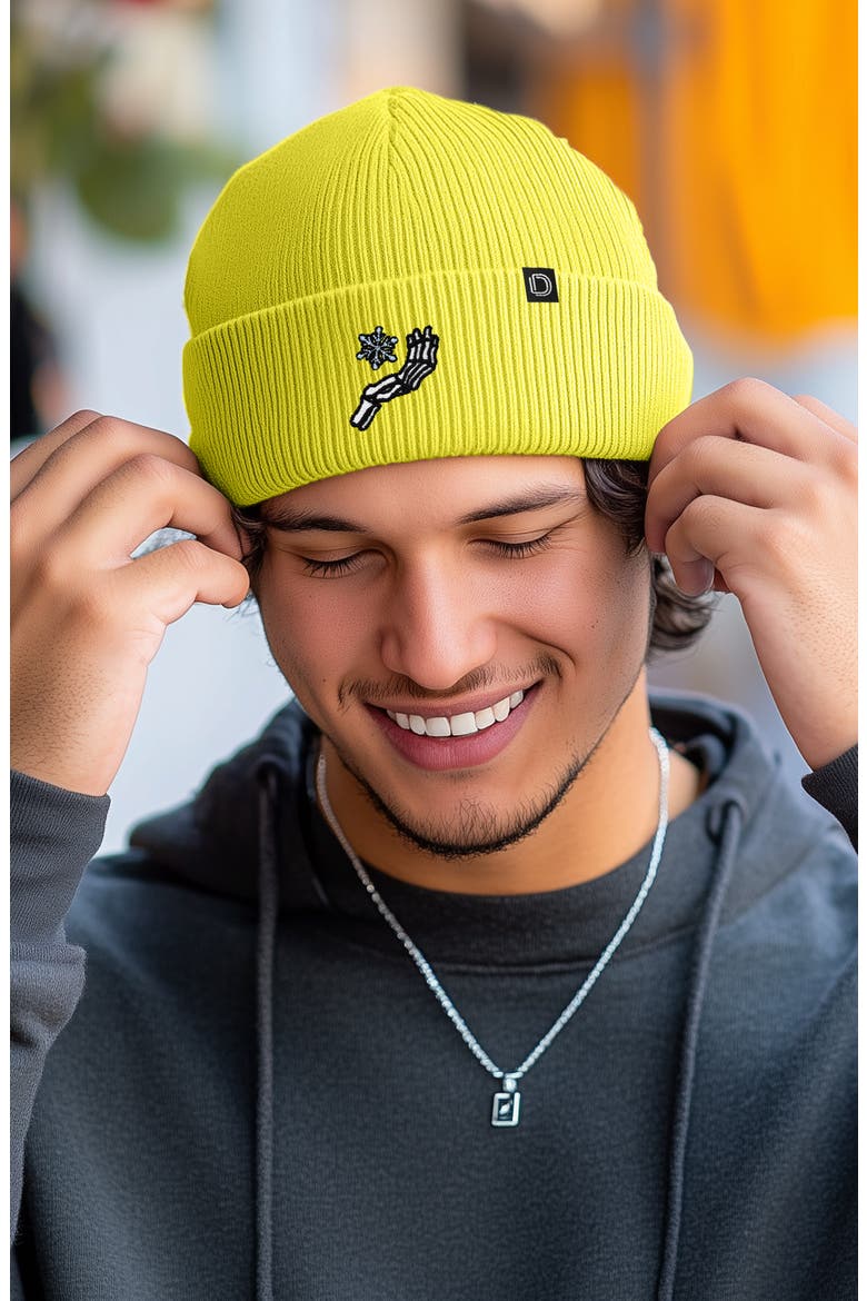 Chill Touch Beanie, Alternate, color, Neon Yellow