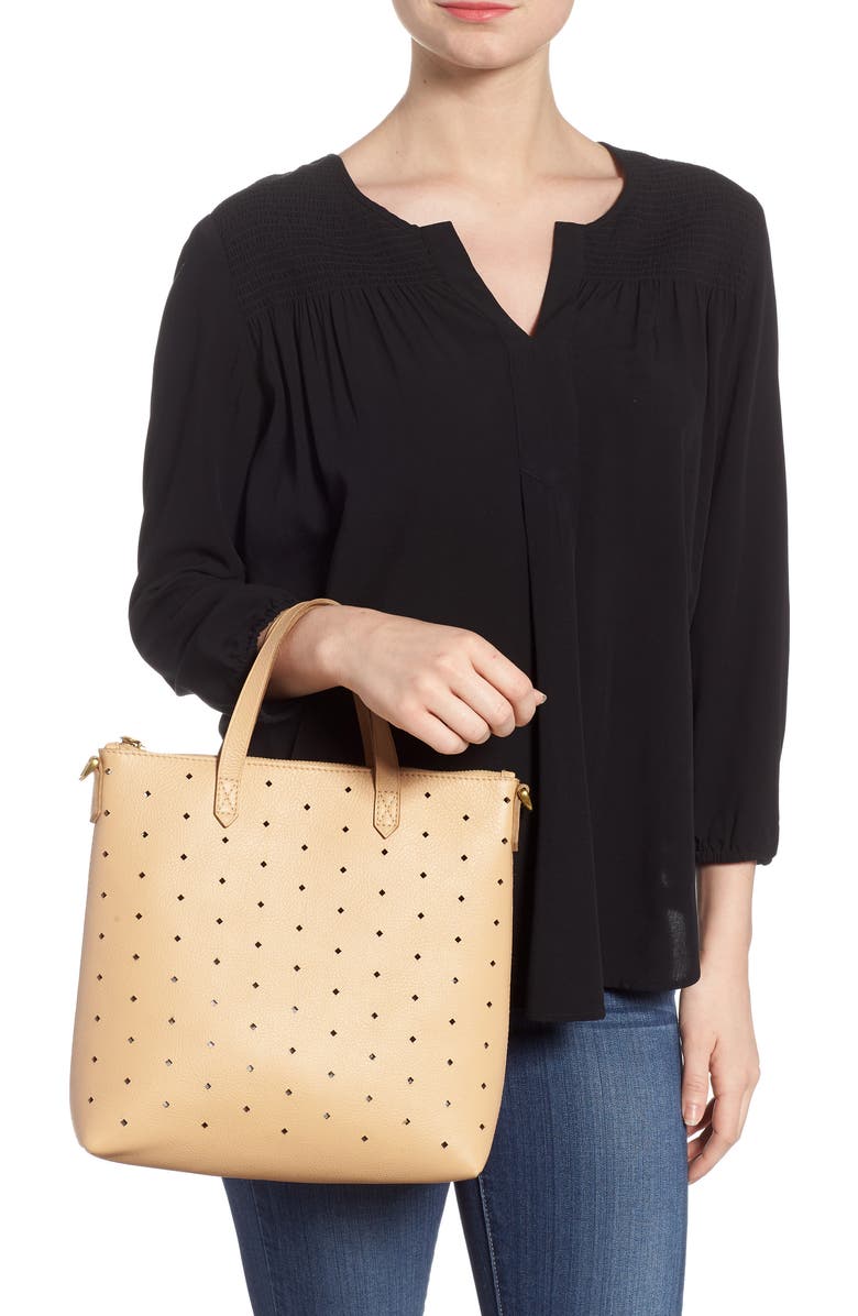 Madewell Mini Transport Perforated Leather Crossbody Bag, Alternate, color,