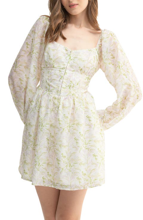 Long Sleeve Flare Mini Dress