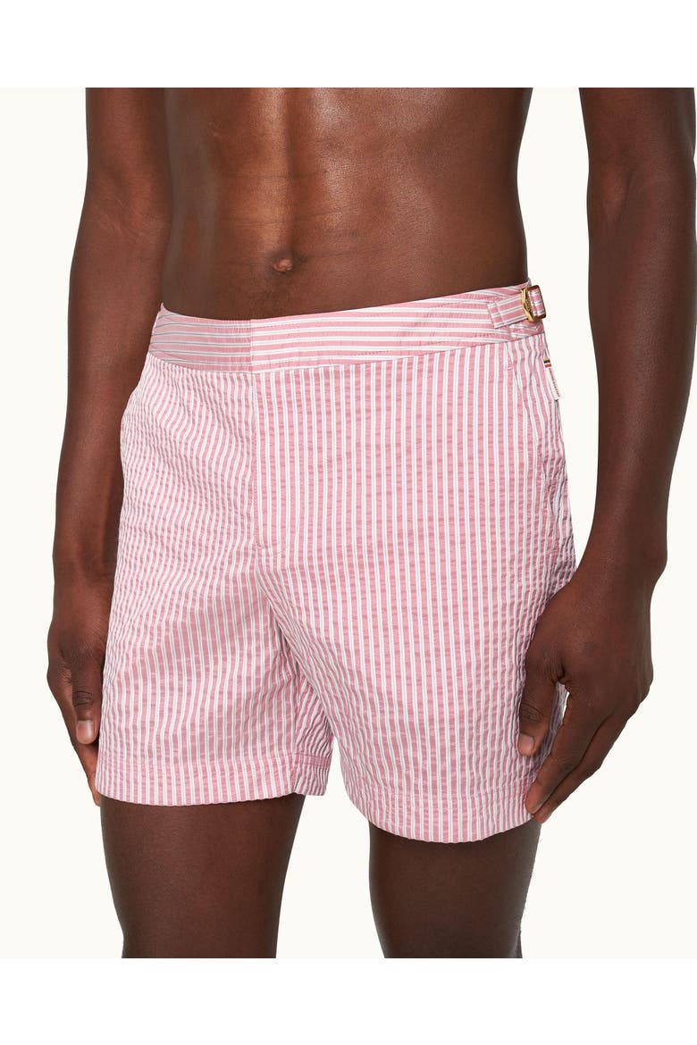 Bulldog Tailored-Fit Swim Shorts, Alternate, color, White/Seashell Pink