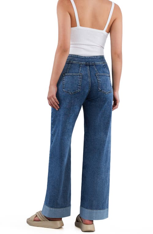 Hint Of Blu Mighty High Waist Wide Leg Jeans In Blue