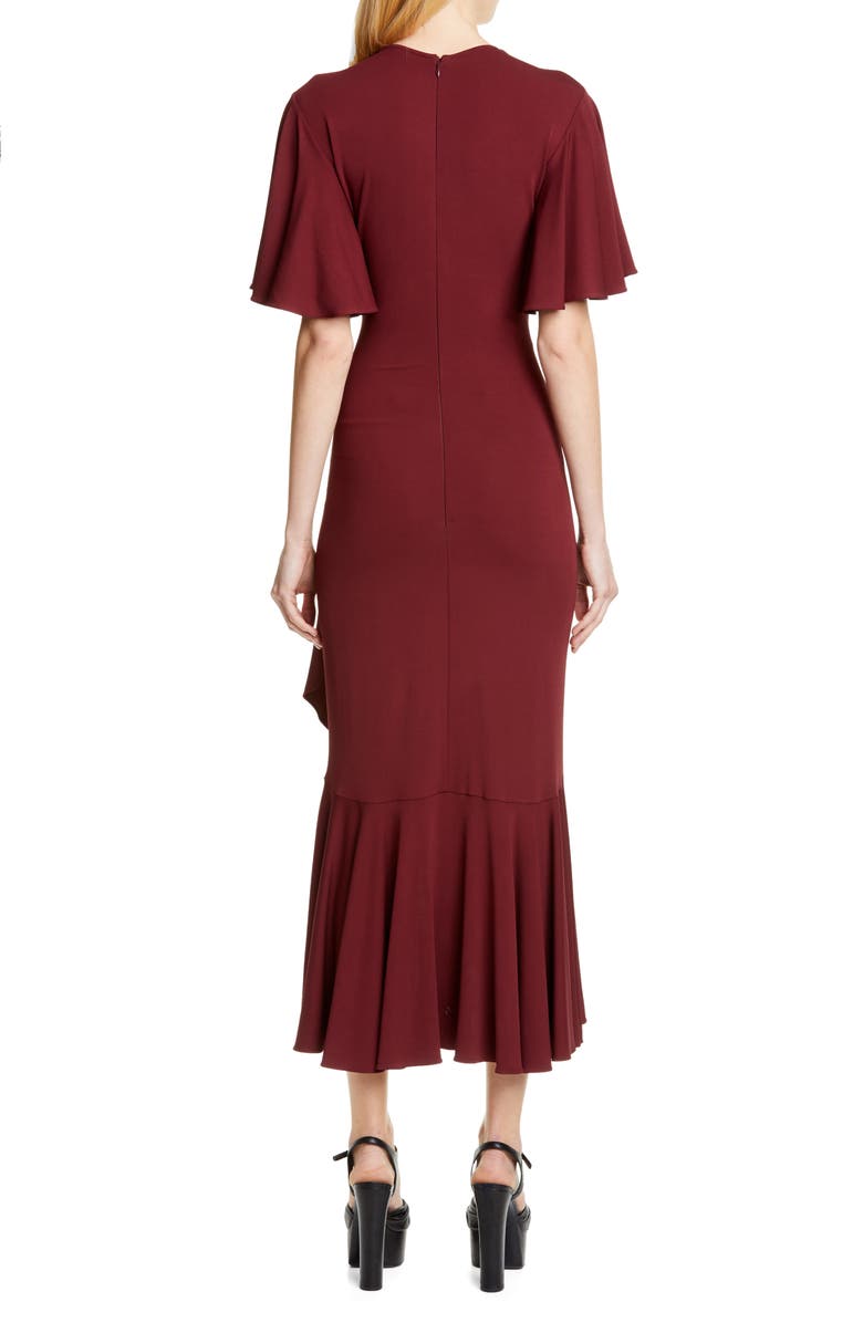 Michael Kors Collection Ruffle Faux Wrap Midi Dress, Alternate, color, 