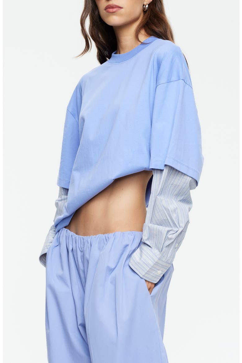 Layered Look Oversize T-Shirt, Alternate, color, PERSIAN JEWEL