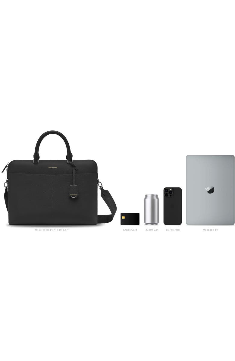 MAISON de SABRÉ Leather Laptop Bag, Alternate, color, Black Caviar