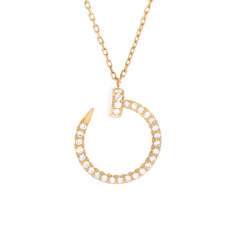 Juste un Clou Pendant Necklace 18K Yellow Gold and Pave Diamonds