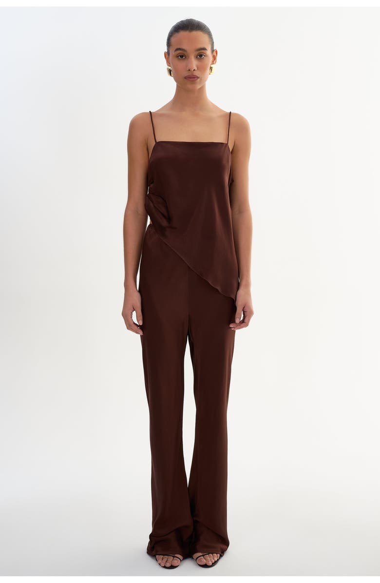 LAMARQUE Solange | Asymmetric Satin Cami, Alternate, color, Brown