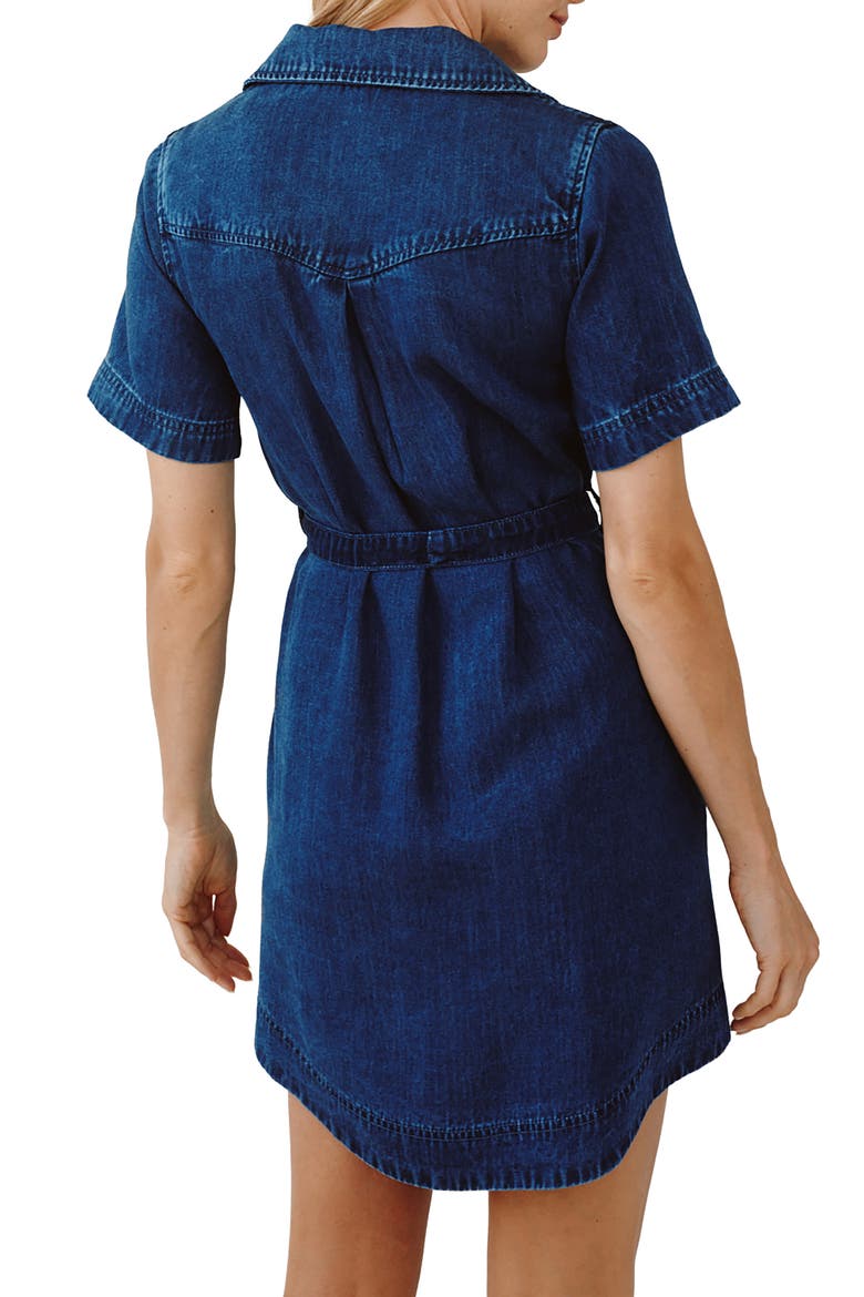 Short Sleeve Denim Shirtdress, Alternate, color, HORIZON BLUE WASH