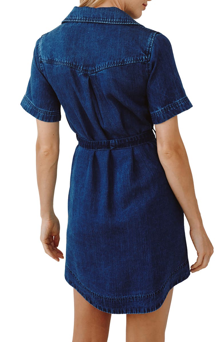Bella Dahl Short Sleeve Denim Shirtdress, Alternate, color, Horizon Blue Wash