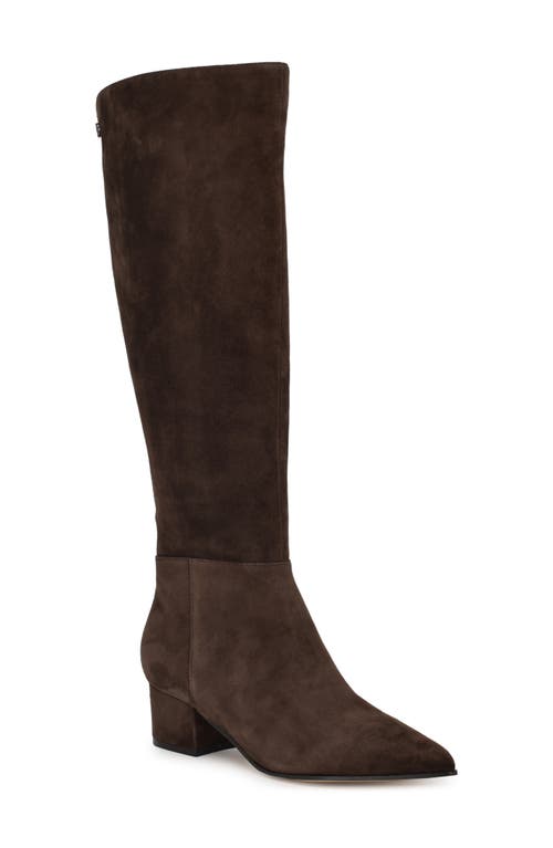 Nine West Morgin Pointed Toe Knee High Boot In Brown
