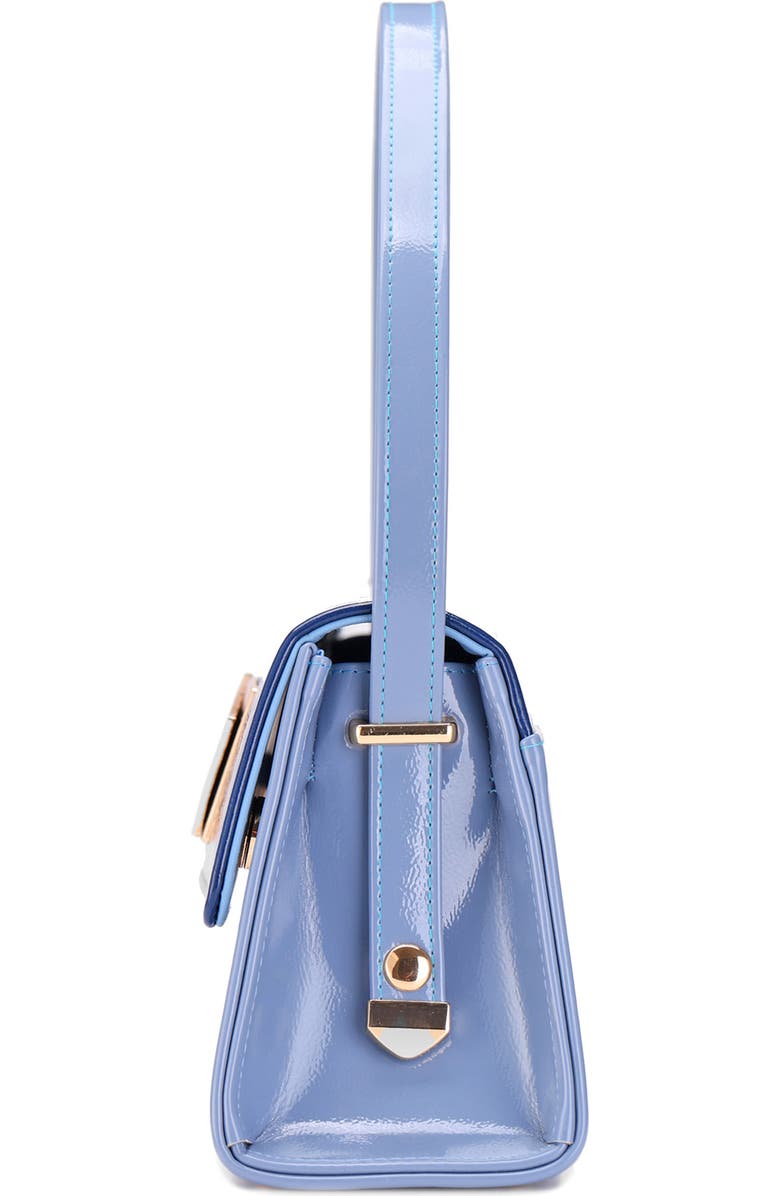 NINETY UNION Patent Faux Leather Handbag, Alternate, color, Blue Multi