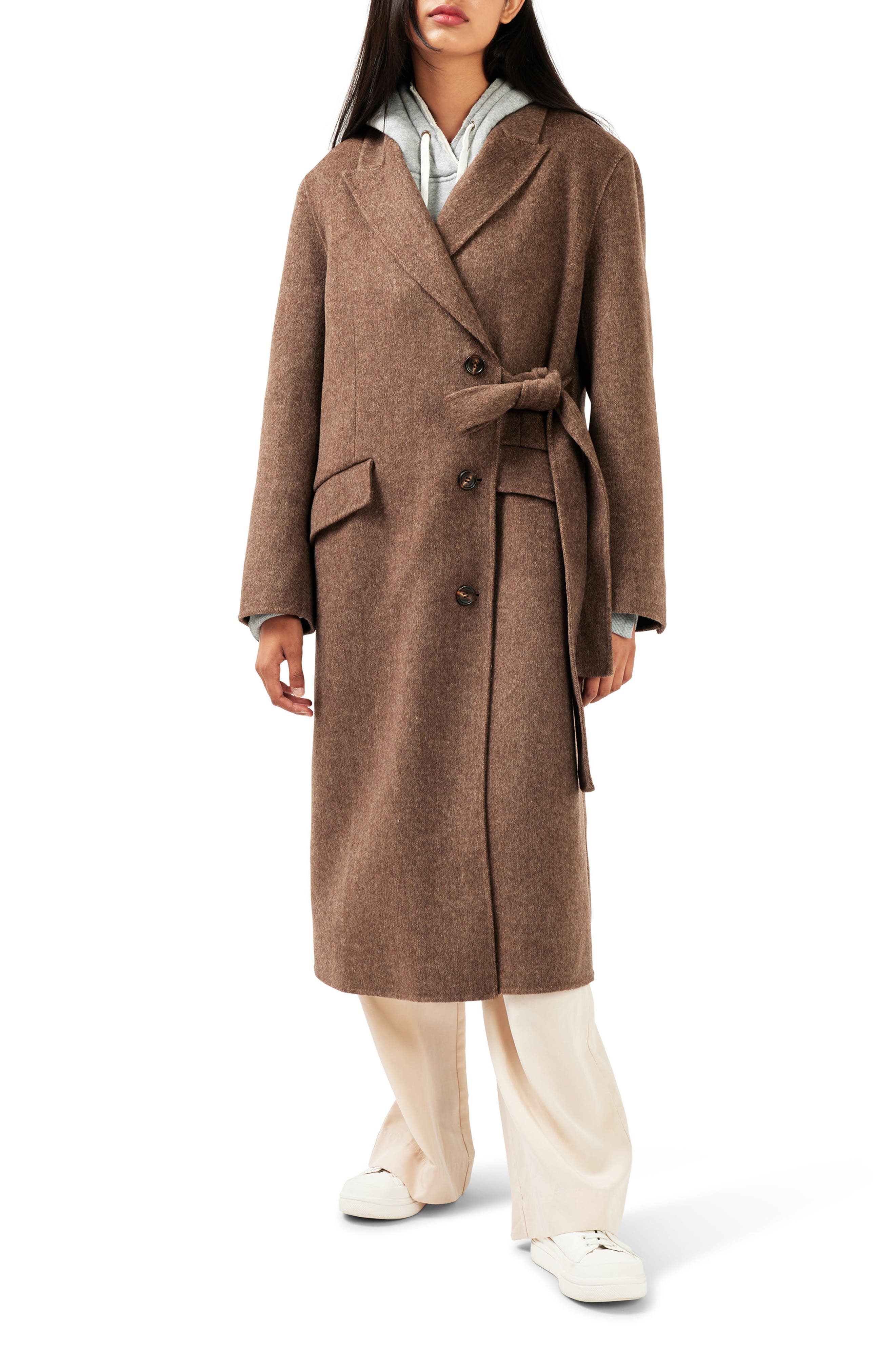 Right There Side Tie Wool Blend Coat - image 3