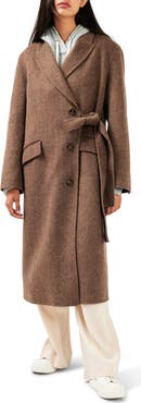 Belle & Bloom Right There Side Tie Wool Blend Coat