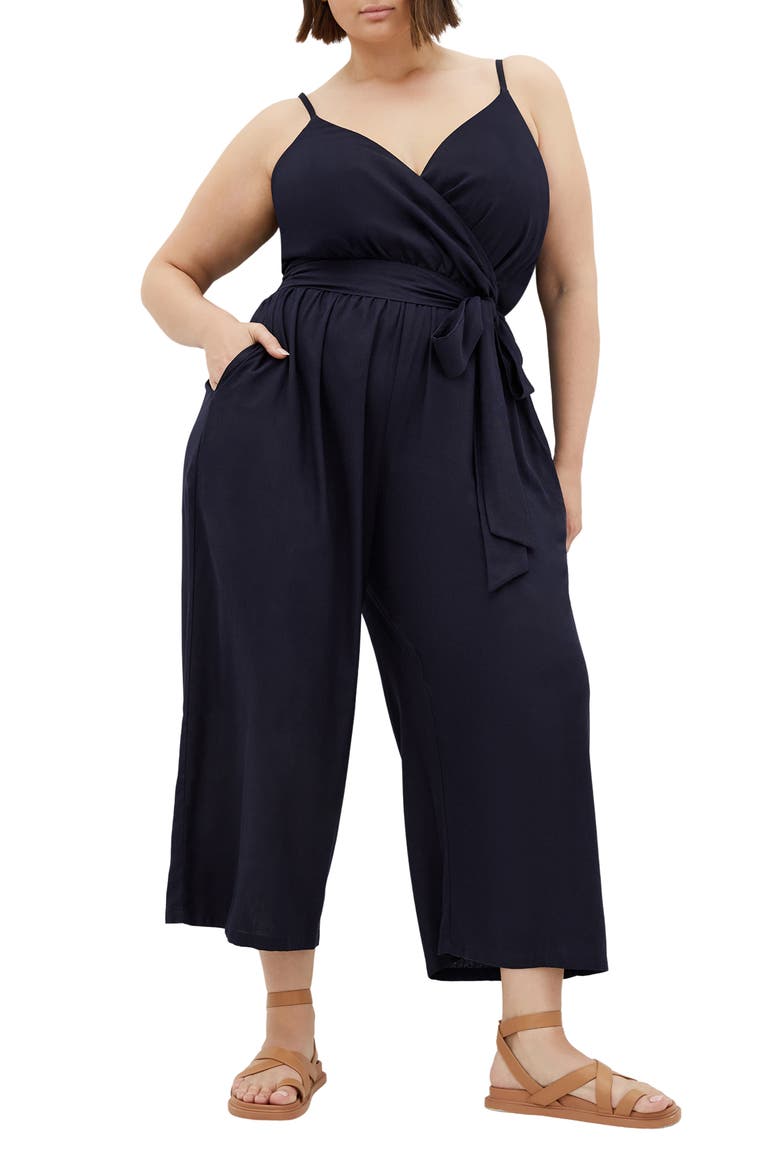 Lina Belted Jumpsuit, Main, color, NAVY