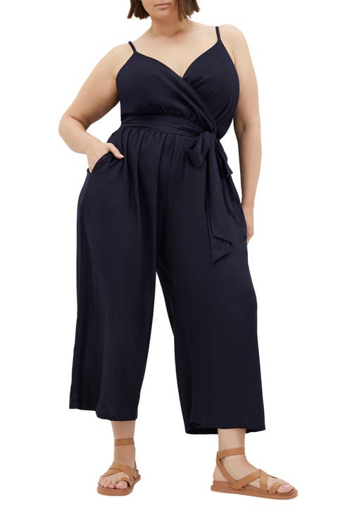 Lina Belted Jumpsuit (Plus)
