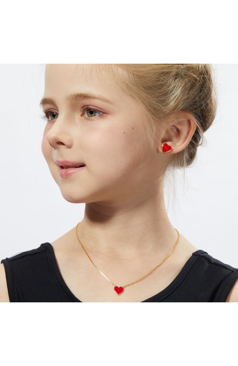 Anna Zuckerman Petit Love Studs in Red, Alternate, color, Red