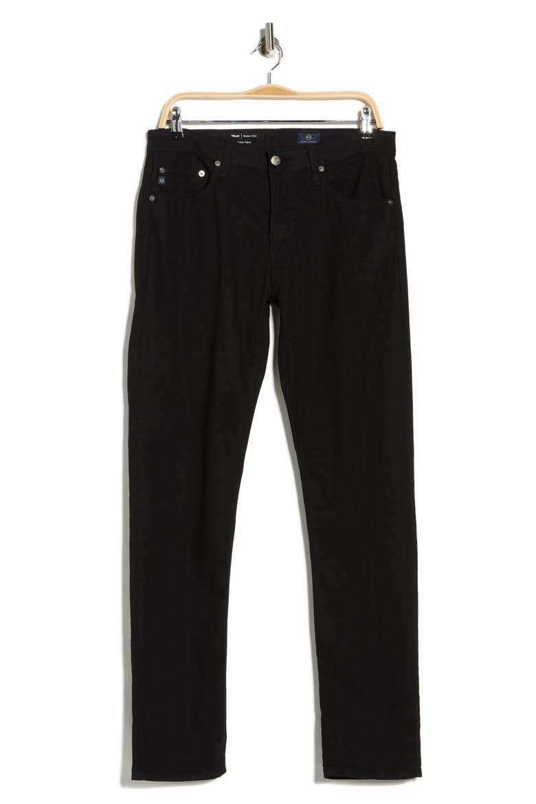 Tellis Modern Slim Fit Plaid Pants, Alternate, color, TRUE BLACK