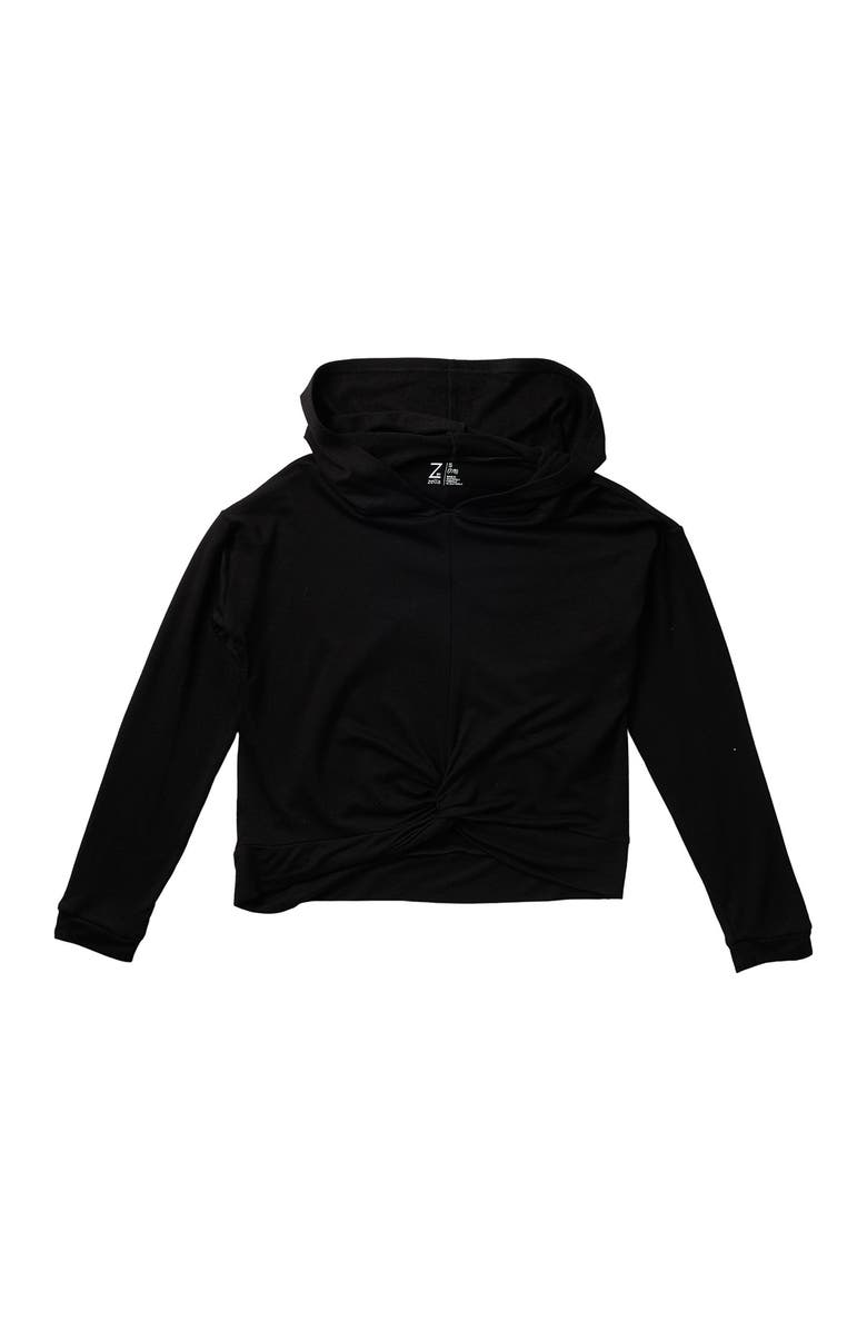 Z by Zella Girl Twist Front Hoodie, Main, color, 