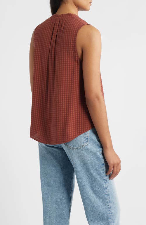 Cloth & Stone Pintucked Sleeveless Top In Brown