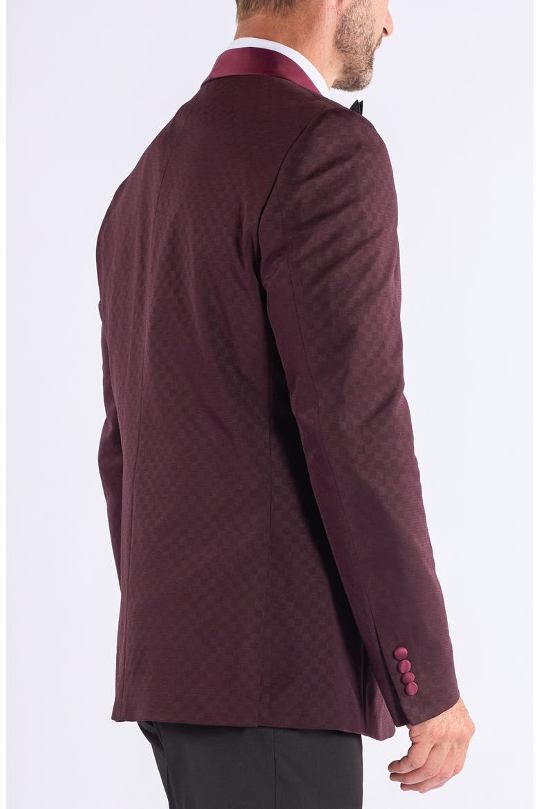 Jacquard Evening Jacket, Alternate, color, BURGUNDY