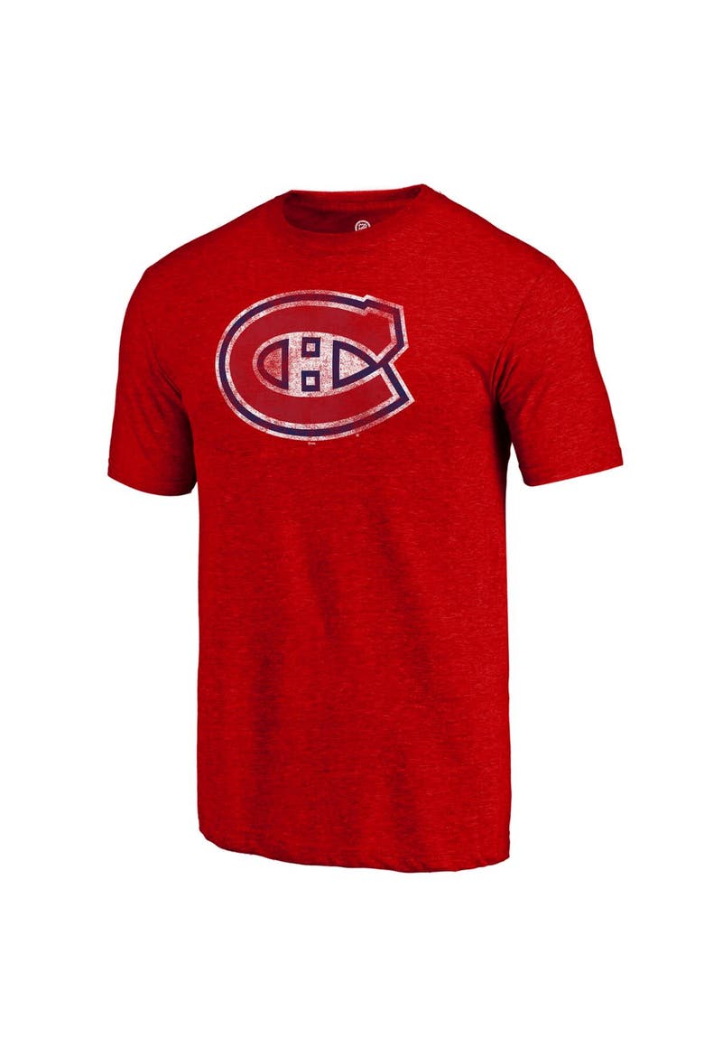 Men's  Red Montreal Canadiens Distressed Tri-Blend T-Shirt, Alternate, color, Red