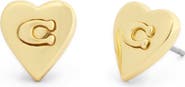 COACH C Heart Stud Earrings