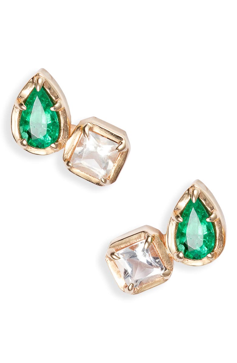 Anzie Mélia Stud Earrings, Main, color, Green