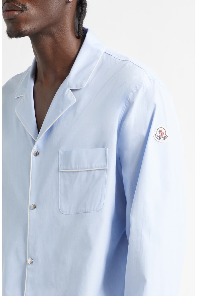Cotton Fil-à-Fil Snap Front Shirt, Alternate, color, BLUE