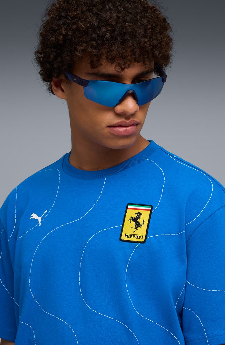PUMA x Scuderia Ferrari Monza Cotton Graphic T-Shirt, Alternate, color, Puma Navy