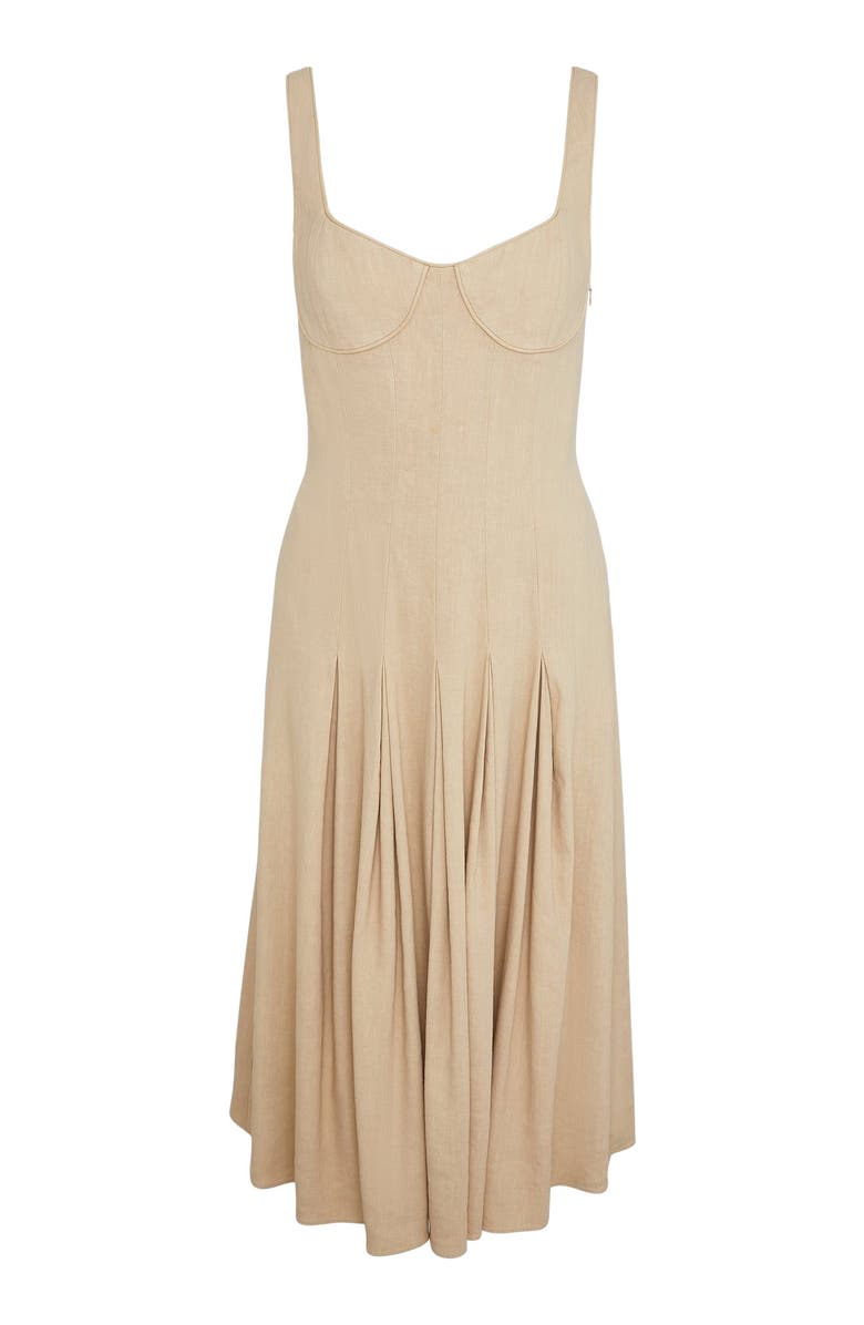 Onia Sweetheart Pleated Dress, Alternate, color, Jute