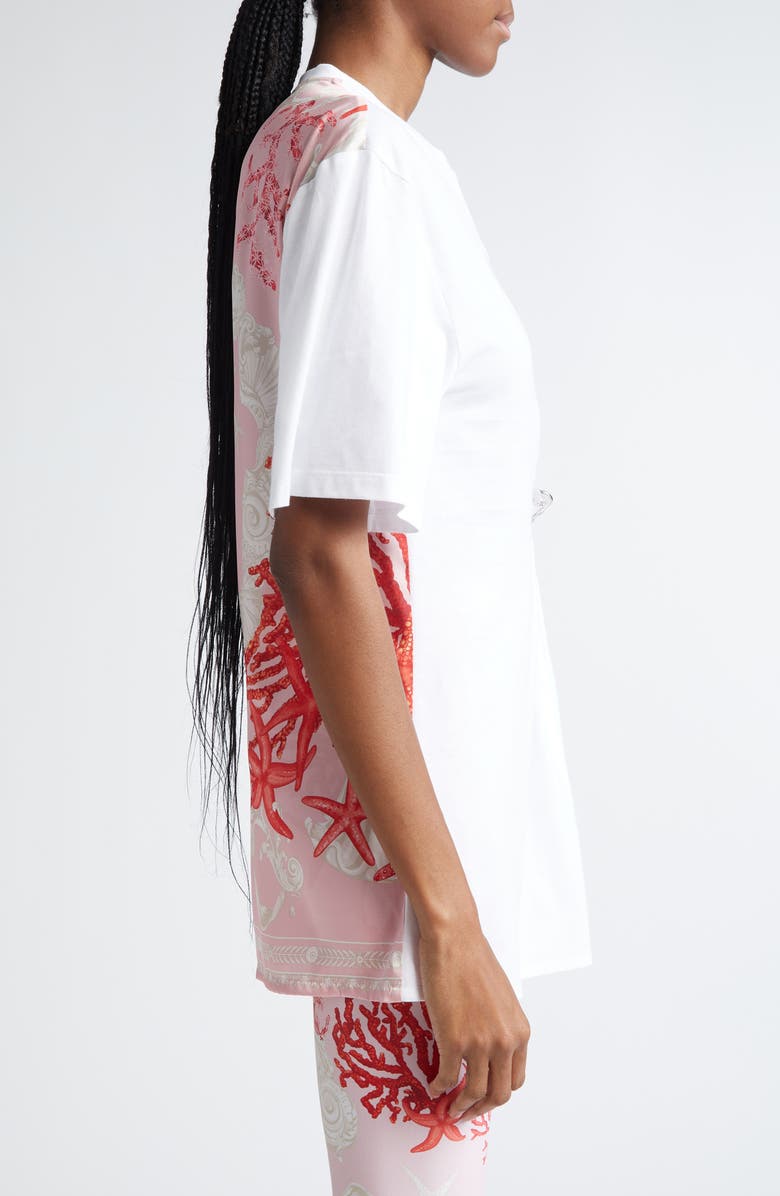 Versace Oversize Holiday Print Safety Pin T-Shirt, Alternate, color, 