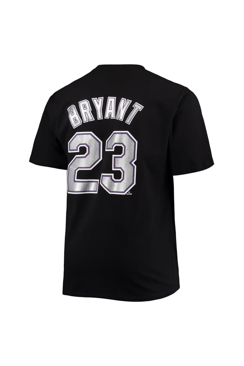 Men's Kris Bryant Black Colorado Rockies Big & Tall Name & Number T-Shirt, Alternate, color, Black