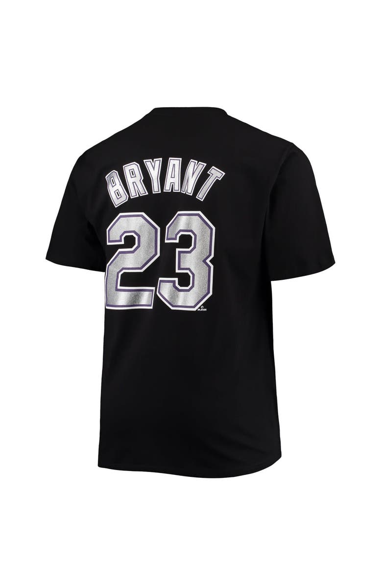 PROFILE Men's Kris Bryant Black Colorado Rockies Big & Tall Name & Number T-Shirt, Alternate, color, Black