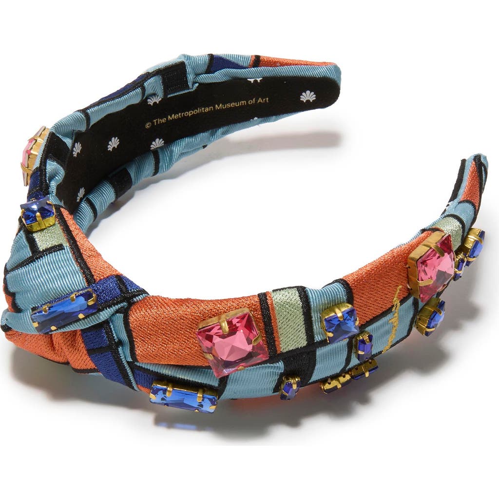 Lele Sadoughi The Met Knotted Mondrian Embroidered Headband In Multi
