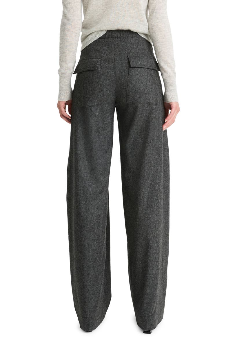 Herringbone Wide Leg Trousers, Alternate, color, CHARCOAL