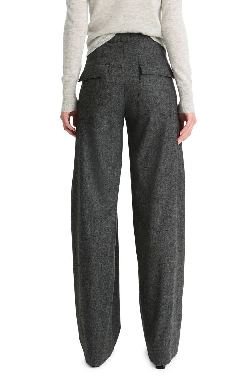 Vince Herringbone Wide Leg Trousers, Alternate, color, Charcoal