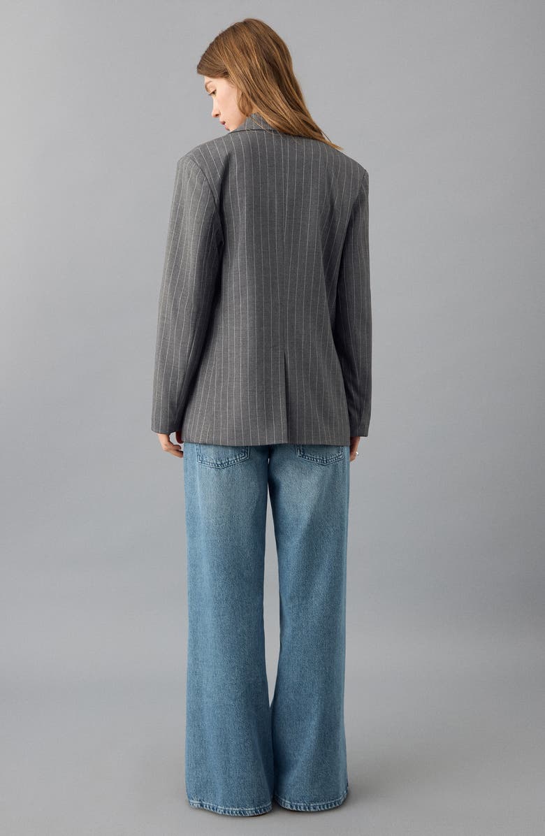 MANGO TEEN Stripe Suit Blazer, Alternate, color, Grey