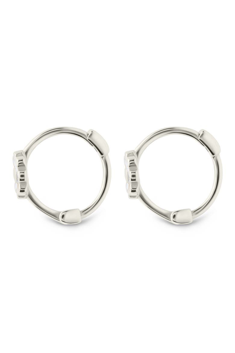 Stella Flower Hoop Earrings, Alternate, color, SILVER
