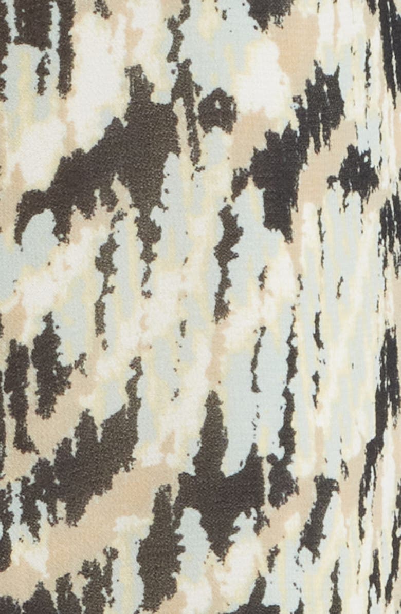 Anne Klein Print Ruffle Sleeve Top, Alternate, color, Soft Aloe Multi