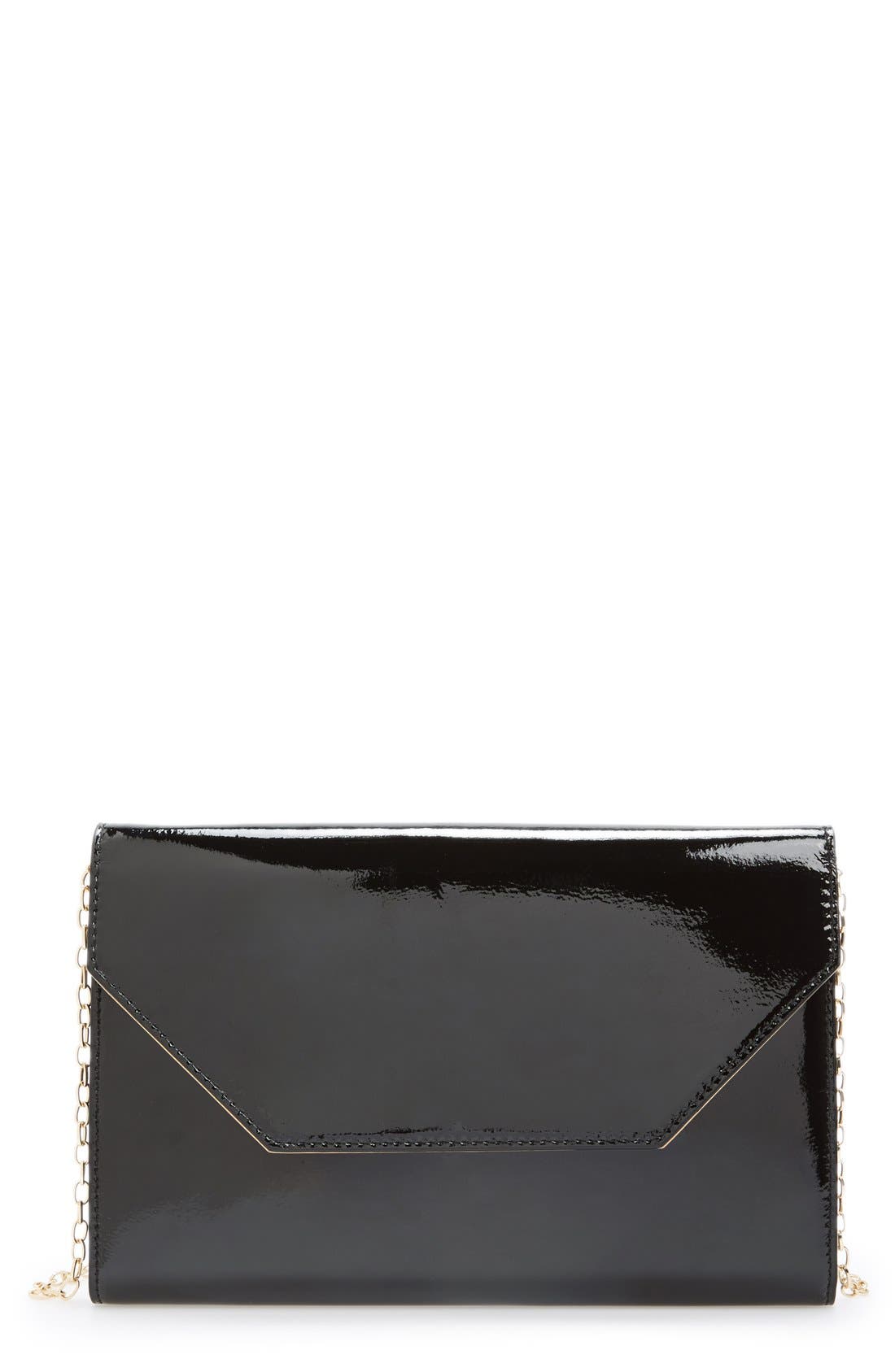 Halogen<sup>®</sup> Patent Leather Clutch, Main, color, 