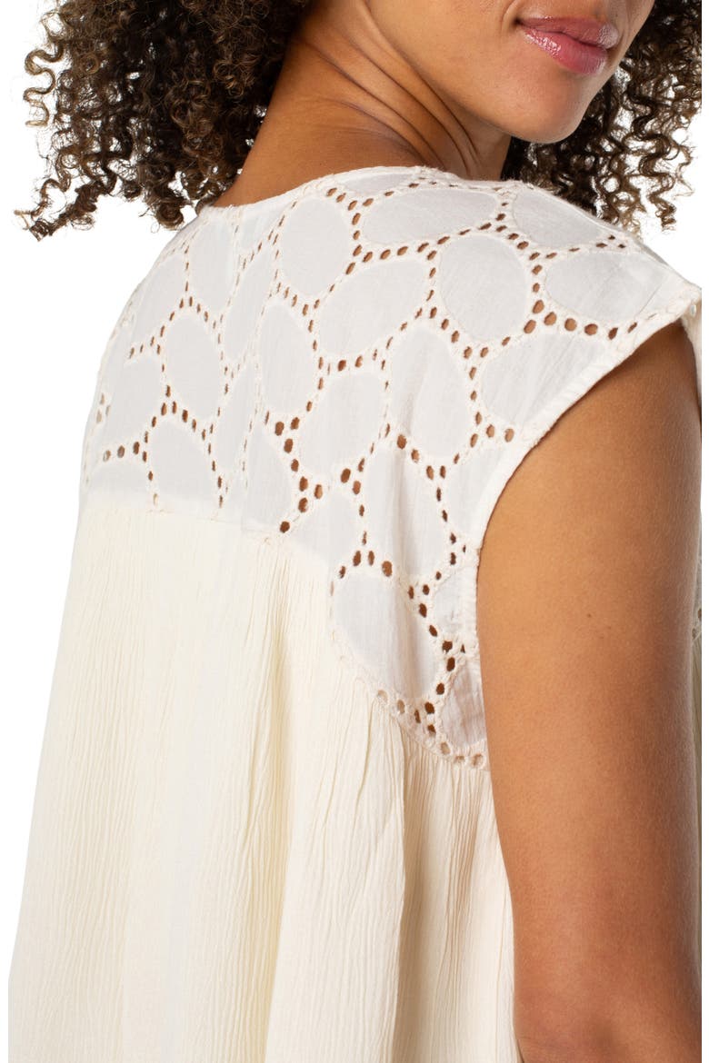 Dolman Sleeve Cotton Eyelet Top, Alternate, color, VANILLA EYELET